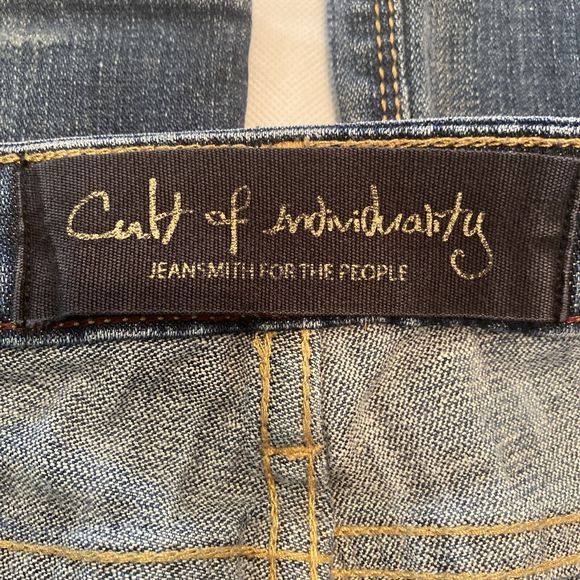 Cult of Individuality Women's 29 (30x33) Bootcut Blue Jeans Mid Rise Distressed - Picture 13 of 16